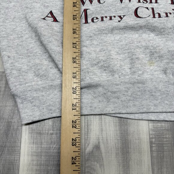 ✅VTG Mickey Minnie Mouse Pluto Goofy Donald Daffy Christmas Sweatshirt M *STAIN - Picture 9 of 13